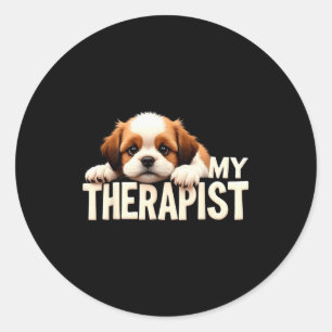 Lustiger Welpe Mein Therast Shih Tzu Hund Runder Aufkleber