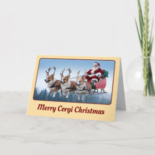 Lustiger Welsh Corgi Weihnachten Karte