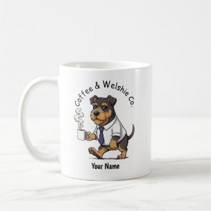 Lustiger Welsh Terrier Hund Geschäftsanzug Kaffee  Kaffeetasse