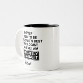 Lustiger Weltbester Pathologe Zweifarbige Tasse (Vorderseite Links)