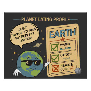 Lustiger Weltraum-Humor Erd-Dating-Profil Poster