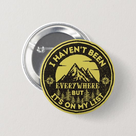 lustiger Weltreisender, den ich nicht überall war Button (Vorne & Hinten)