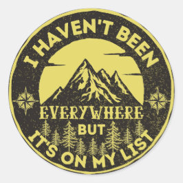 lustiger Weltreisender, den ich nicht überall war Runder Aufkleber