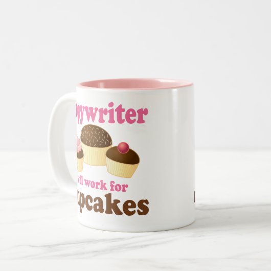 Lustiger Werbetexter Zweifarbige Tasse (Vorderseite Links)