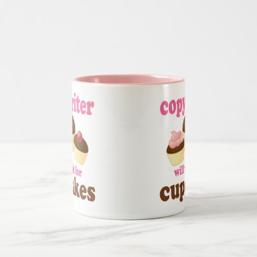 Lustiger Werbetexter Zweifarbige Tasse (Mittel)