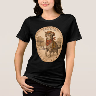 Lustiger Western-Cowboyhut Katzen neun Leben ein T Tri-Blend Shirt