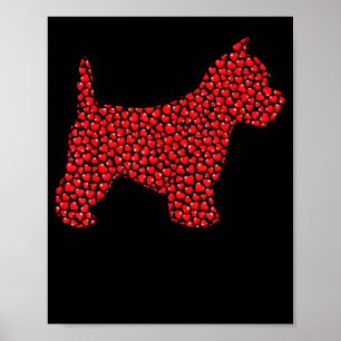 Lustiger Westie-Hundefan Herzen Liebt Westie Valen Poster
