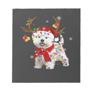 Lustiger Westie Weihnachts-T-Shirt Rentier Weihnac Notizblock