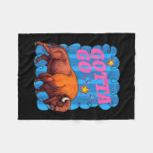 Lustiger westlicher Bison muss zum Büffel-Rodeo-So Fleecedecke (Vorderseite (Horizontal))