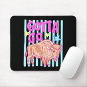 Lustiger westlicher Bison muss zum Büffel-Rodeo-So Mousepad (Mit Mouse)