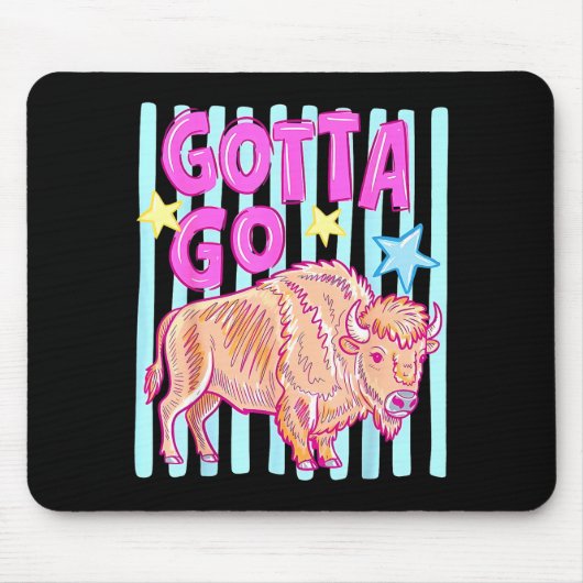 Lustiger westlicher Bison muss zum Büffel-Rodeo-So Mousepad (Vorne)