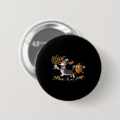 Lustiger Wetthund Dreidel Menorah Chanukka Kinder Button (Vorne & Hinten)