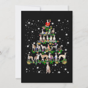 Lustiger Whippet-Weihnachtsbaum-Schmuck-Dekoration Feiertagskarte