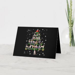 Lustiger Whippet-Weihnachtsbaum-Schmuck-Dekoration Karte