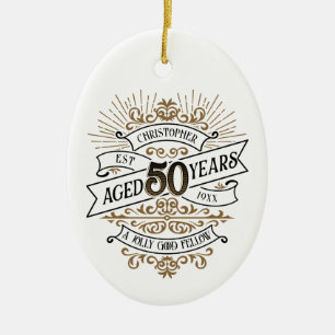 Lustiger Whiskey-50. Geburtstag für Männer Keramik Ornament