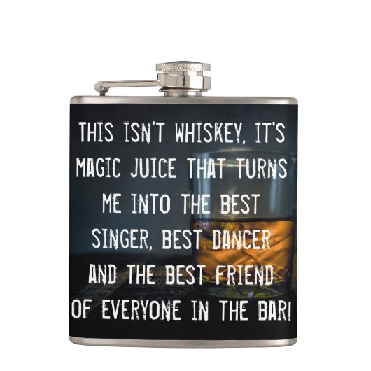 Lustiger Whisky-Trinker-Slogan Flachmann (Vorderseite)