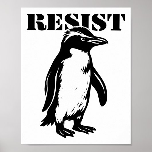 Lustiger Widerstand Pinguin Protest gegen Zölle  Poster (Vorne)
