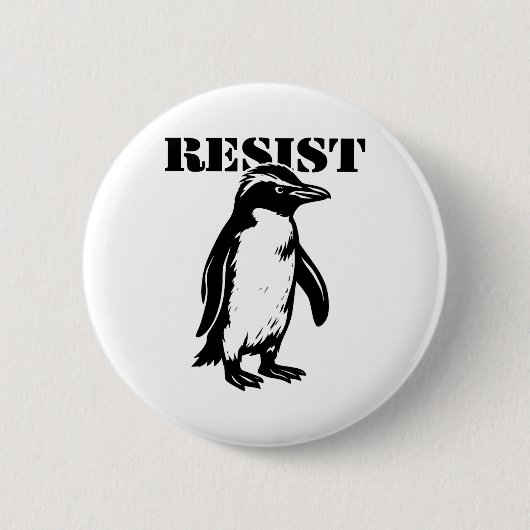 Lustiger Widerstand Pinguin protestiert gegen Zöll Button (Vorderseite)