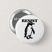 Lustiger Widerstand Pinguin protestiert gegen Zöll Button (Vorne & Hinten)