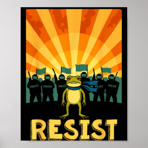 Lustiger Widerstand Portland Frosch Protest  Poster