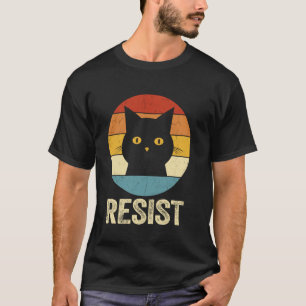 Lustiger Widerstands-Shirt Retro-Katze Widersteht T-Shirt
