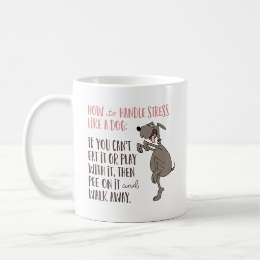 Lustiger "wie man Druck wie Hunde" Cartoon Kaffeetasse (Links)