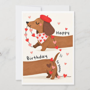 Lustiger Wiener Hund - Geburtstagskarte Dachshund Feiertagskarte
