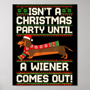 Lustiger Wiener Hund Weihnachten Dachshund Urlaub Poster