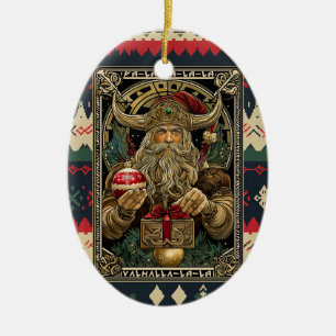 Lustiger Wikinger Weihnachtsmann Valhalla Weihnach Keramik Ornament