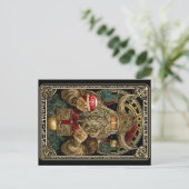 Lustiger Wikinger Weihnachtsmann Valhalla Weihnach Postkarte (Stehend Vorderseite)