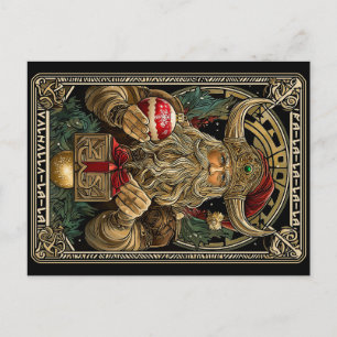 Lustiger Wikinger Weihnachtsmann Valhalla Weihnach Postkarte