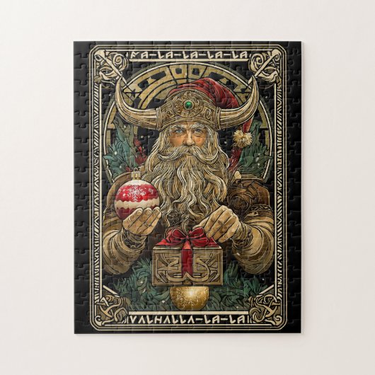 Lustiger Wikinger Weihnachtsmann Valhalla Weihnach Puzzle (Vertikal)