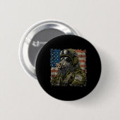 Lustiger wilder Eber Soldat für Militärfans Button (Vorne & Hinten)
