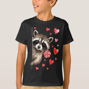 Lustiger Wilder Waschbär Valentinstag Sarkastische T-Shirt