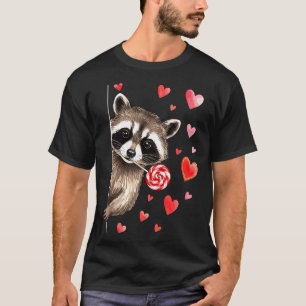 Lustiger Wilder Waschbär Valentinstag Sarkastische T-Shirt