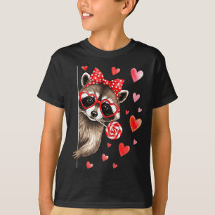 Lustiger Wilder Waschbär Valentinstag Sarkastische T-Shirt