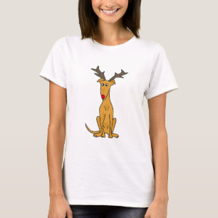 Lustiger Windhund-Hund als Weihnachtsren T-Shirt