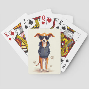 Lustiger Windhund Kawaii Hund Spielkarten