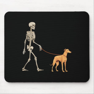 Lustiger Windhund-Skelett-Hund läuft Halloween-Hun Mousepad