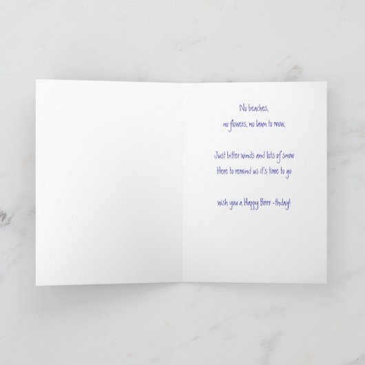 Lustiger Winter-Geburtstag mit niedlicher Karte (Innenseite)