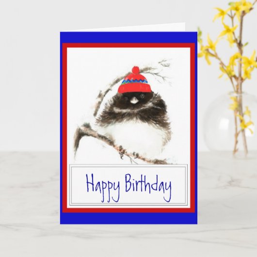 Lustiger Winter-Geburtstag mit niedlicher Karte (Gelbe Blume)