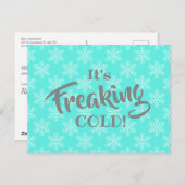 Lustiger Winter kalten Feiertag ausflippend Feiertagspostkarte (Vorne/Hinten)