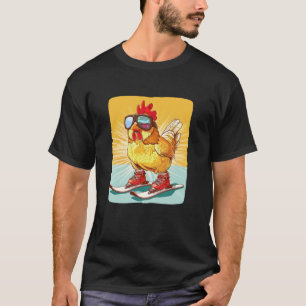 Lustiger Wintersportanzug für Huhn und Skifahren T-Shirt