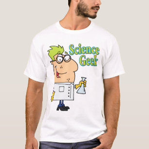 lustiger Wissenschaft-Nerd-Cartoon-Charakter T-Shirt