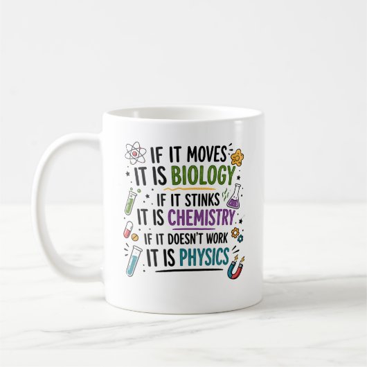 Lustiger Wissenschaftslehrer-Geschenk-Kaffeebecher Kaffeetasse (Links)