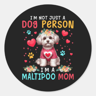 Lustiger Witz Ich bin eine Maltipoo-Mutter Florale Runder Aufkleber