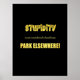 Lustiger Witz über Behindertenparkplatz Poster