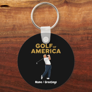Lustiger Witziger Golf von Amerika Meme Trump Pun Schlüsselanhänger