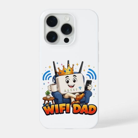 Lustiger WLAN-Vater-Router-Charakter iPhone Hülle (Rückseite)