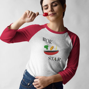 Lustiger Wok-Star-Gemüse-Chef T-Shirt